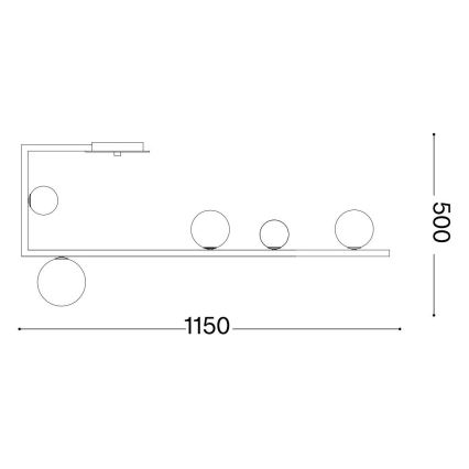 Ideal Lux - LED Lustr na tyči BIRDS 5xG9/3W/230V černá/zlatá