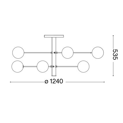 Ideal Lux - LED Lustr na tyči COSMOPOLITAN 10xG9/3W/230V pr. 124 cm černá
