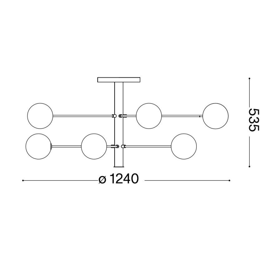 Ideal Lux - LED Lustr na tyči COSMOPOLITAN 10xG9/3W/230V pr. 124 cm černá