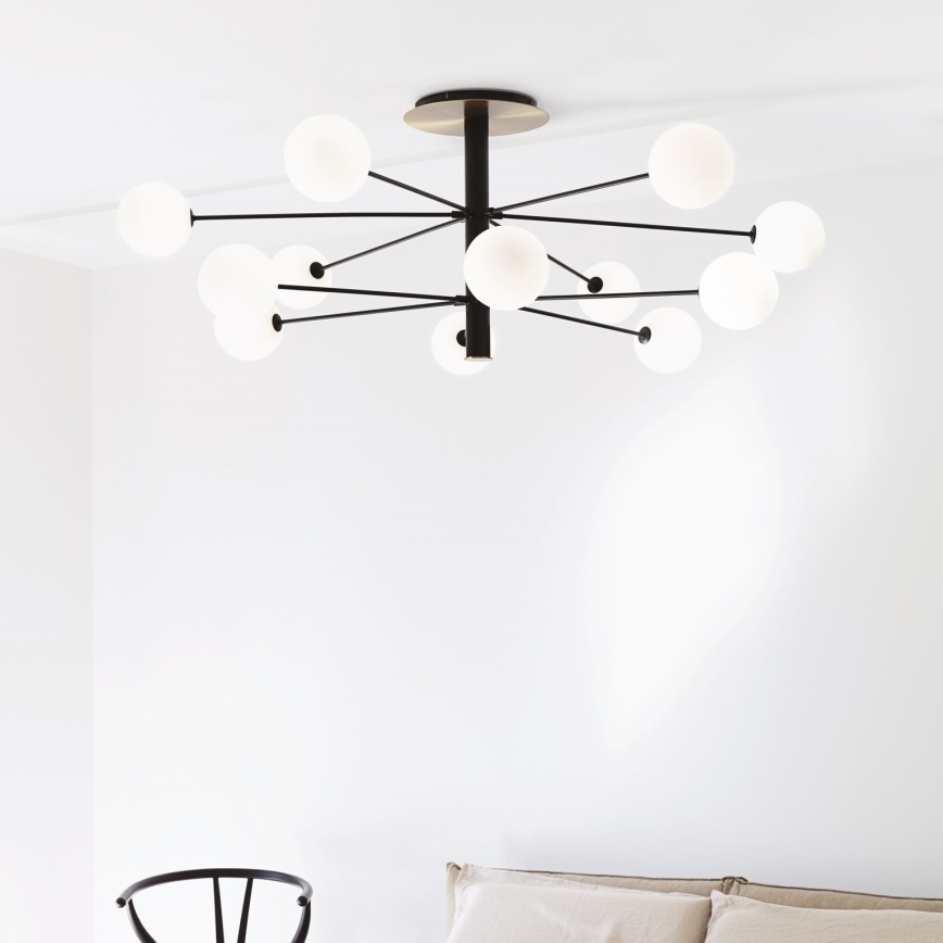 Ideal Lux - LED Lustr na tyči COSMOPOLITAN 12xG9/3W/230V pr. 145 cm černá