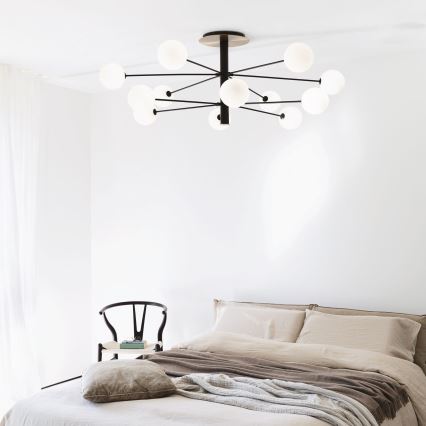 Ideal Lux - LED Lustr na tyči COSMOPOLITAN 12xG9/3W/230V pr. 145 cm černá