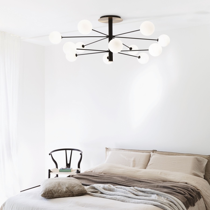 Ideal Lux - LED Lustr na tyči COSMOPOLITAN 12xG9/3W/230V pr. 145 cm černá