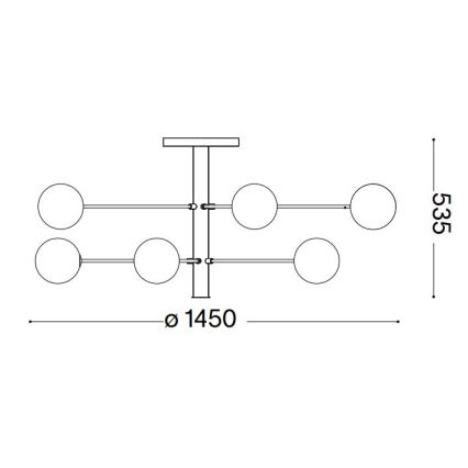 Ideal Lux - LED Lustr na tyči COSMOPOLITAN 12xG9/3W/230V pr. 145 cm černá
