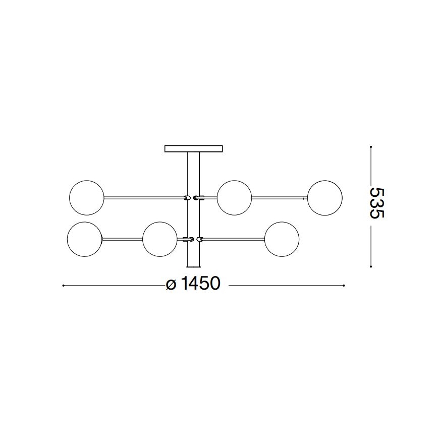 Ideal Lux - LED Lustr na tyči COSMOPOLITAN 12xG9/3W/230V pr. 145 cm černá