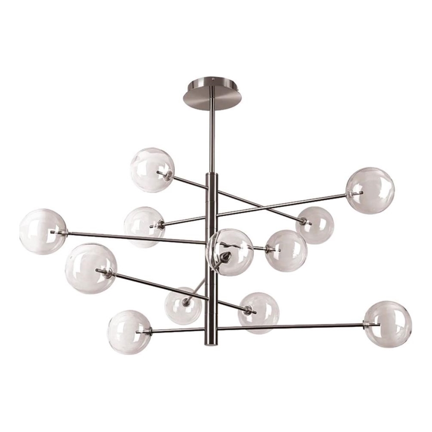 Ideal Lux - LED Lustr na tyči EQUINOXE 12xG4/2W/230V pr. 128,1 cm lesklý chrom/kouřová