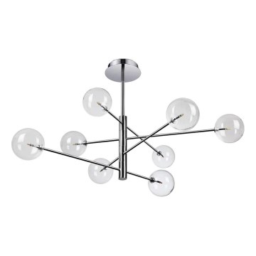 Ideal Lux - LED Lustr na tyči EQUINOXE 8xG4/2W/230V pr. 128 cm lesklý chrom/čirá