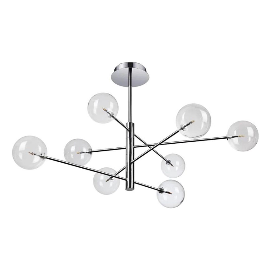 Ideal Lux - LED Lustr na tyči EQUINOXE 8xG4/2W/230V pr. 128 cm lesklý chrom/čirá