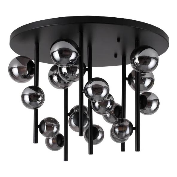 Ideal Lux - LED Lustr na tyči PERLAGE 18xG9/3W/230V pr. 70 cm černá/kouřová