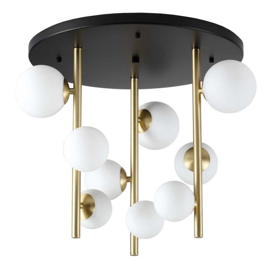 Ideal Lux - LED Lustr na tyči PERLAGE 9xG9/3W/230V pr. 55 cm zlatá/bílá