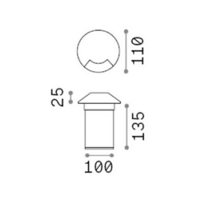 Ideal Lux - LED Nájezdové svítidlo ROCKET LED/3W/230V CRI 90 IP67 matný chrom