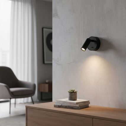 Ideal Lux - LED Nástěnné bodové svítidlo BEAN LED/3W/230V CRI 90 černá