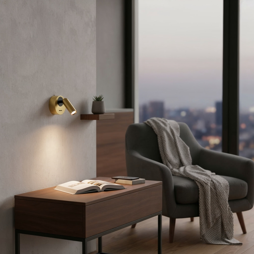 Ideal Lux - LED Nástěnné bodové svítidlo BEAN LED/3W/230V CRI 90 mosaz