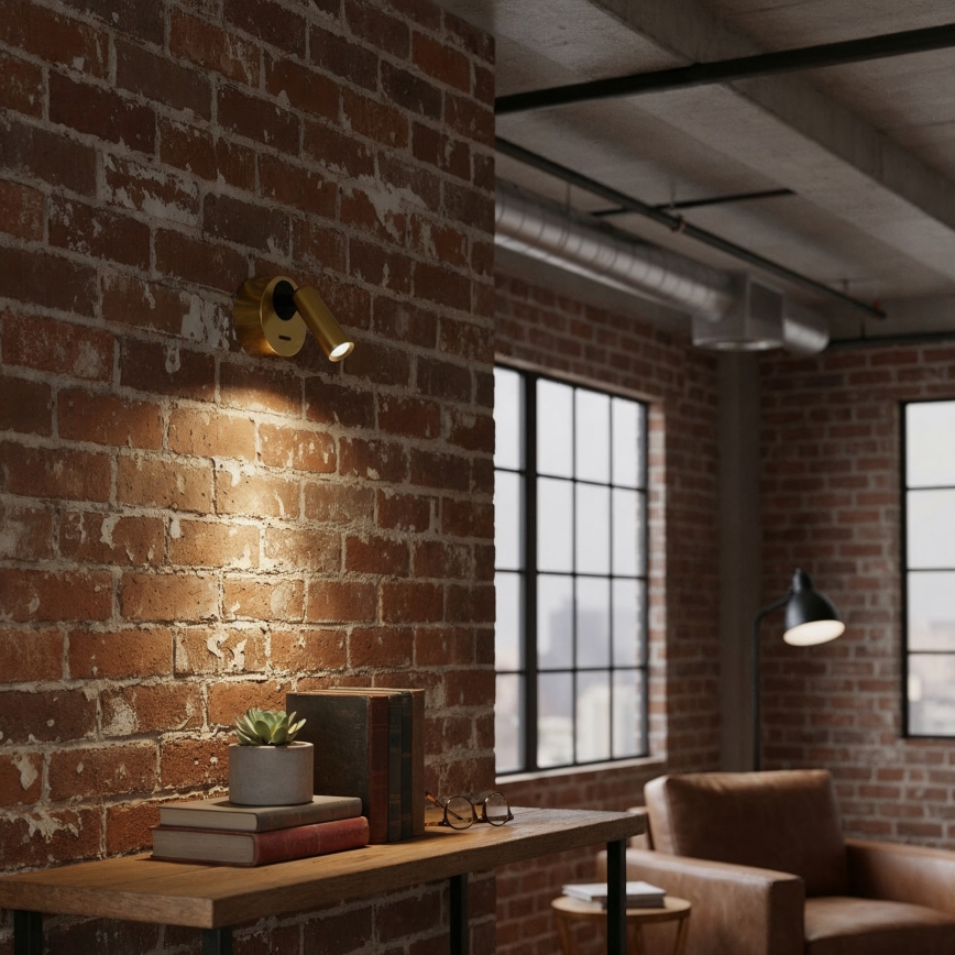 Ideal Lux - LED Nástěnné bodové svítidlo BEAN LED/3W/230V CRI 90 mosaz