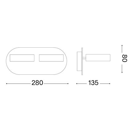 Ideal Lux - LED Nástěnné bodové svítidlo OBY 2xLED/6W/230V CRI 90 bílá