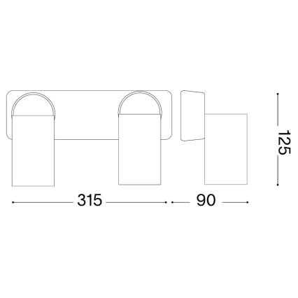 Ideal Lux - LED Nástěnné bodové svítidlo RUDY 2xGU10/7W/230V CRI 90 černá