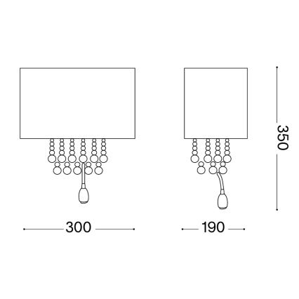Ideal Lux - LED Nástěnné svítidlo 2xE14/40W/230V + LED/1W