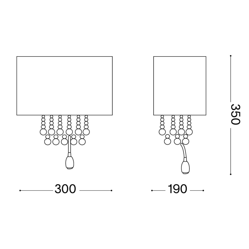 Ideal Lux - LED Nástěnné svítidlo 2xE14/40W/230V + LED/1W
