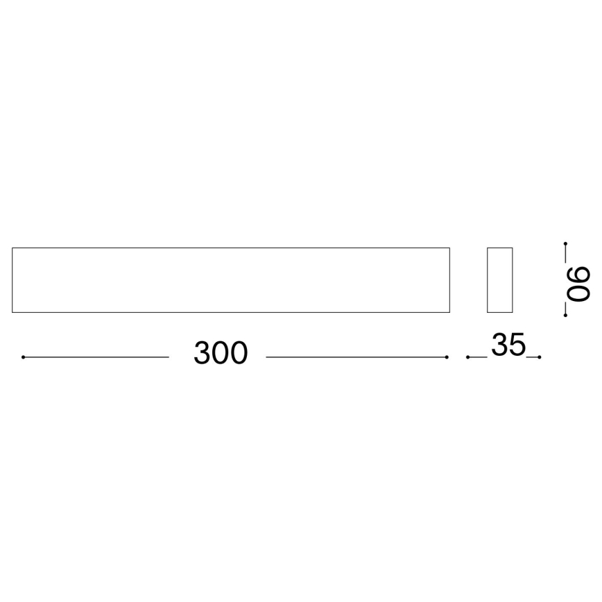 Ideal Lux - LED Nástěnné svítidlo DELTA LED/10W/230V 3000K 30 cm CRI 90 černá