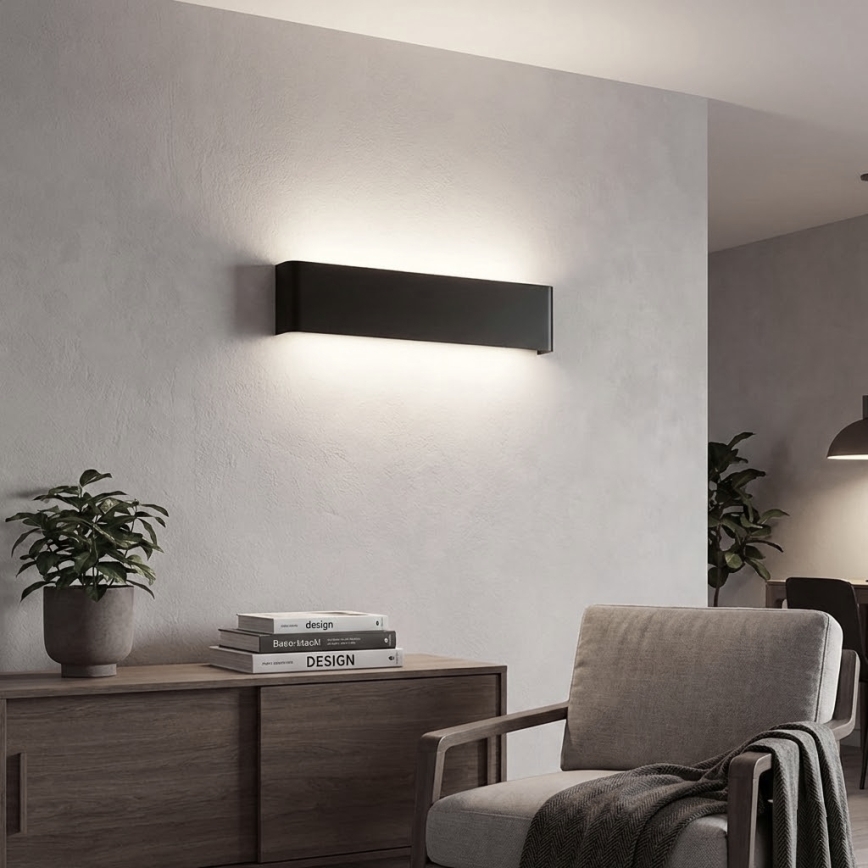 Ideal Lux - LED Nástěnné svítidlo DELTA LED/14W/230V 4000K 41 cm CRI 90 černá