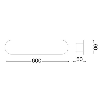Ideal Lux - LED Nástěnné svítidlo ECHO LED/30W/230V 60 cm CRI 90 černá