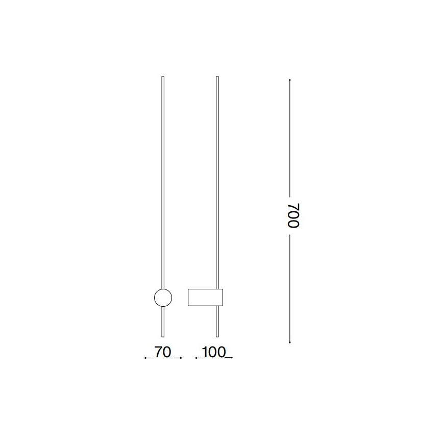 Ideal Lux - LED Nástěnné svítidlo ESSENCE LED/12W/230V 3000K 70 cm CRI 90 černá