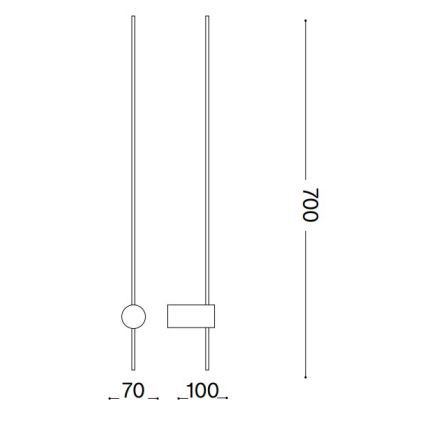 Ideal Lux - LED Nástěnné svítidlo ESSENCE LED/12W/230V 4000K 70 cm CRI 90 černá