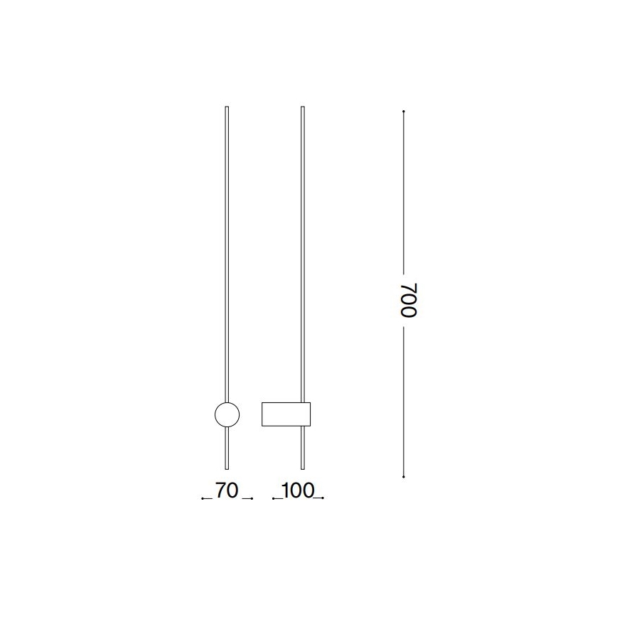 Ideal Lux - LED Nástěnné svítidlo ESSENCE LED/12W/230V 4000K 70 cm CRI 90 černá