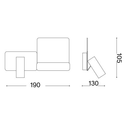 Ideal Lux - LED Nástěnné svítidlo KOMODO LED/4,5W/230V USB CRI 90 černá