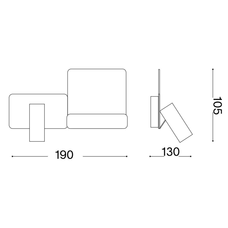 Ideal Lux - LED Nástěnné svítidlo KOMODO LED/4,5W/230V USB CRI 90 černá