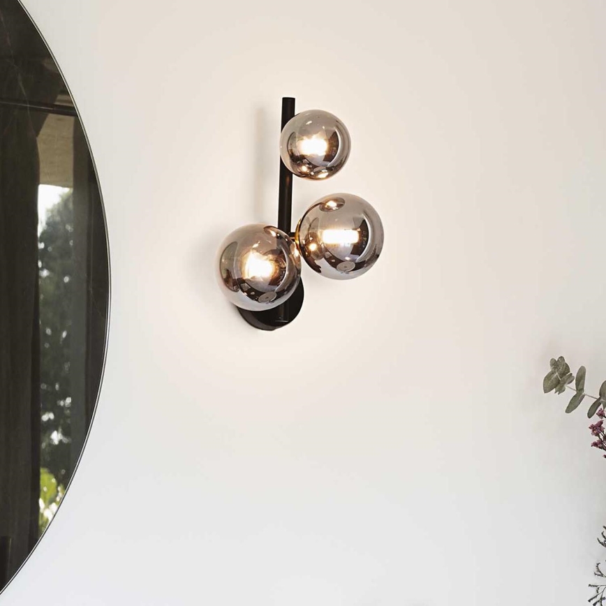 Ideal Lux - LED Nástěnné svítidlo PERLAGE 3xG9/3W/230V černá/kouřová