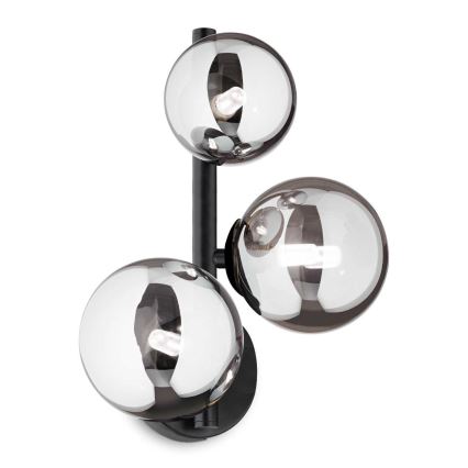 Ideal Lux - LED Nástěnné svítidlo PERLAGE 3xG9/3W/230V černá/kouřová