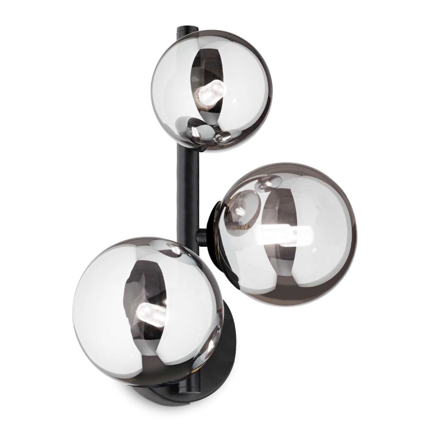 Ideal Lux - LED Nástěnné svítidlo PERLAGE 3xG9/3W/230V černá/kouřová