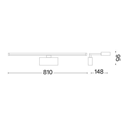 Ideal Lux - LED Obrazové svítidlo ALMA LED/18W/230V 81 cm CRI 90 zlatá