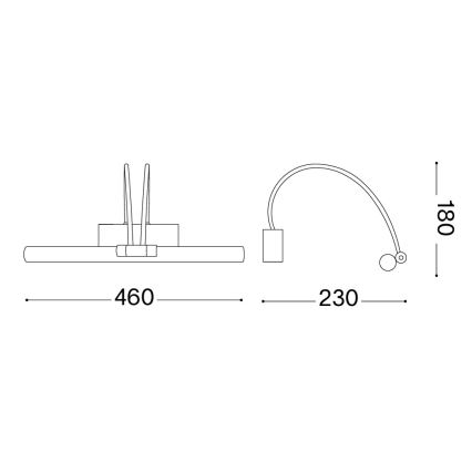 Ideal Lux - LED Obrazové svítidlo BOW LED/4,6W/230V 46 cm CRI 90 zlatá