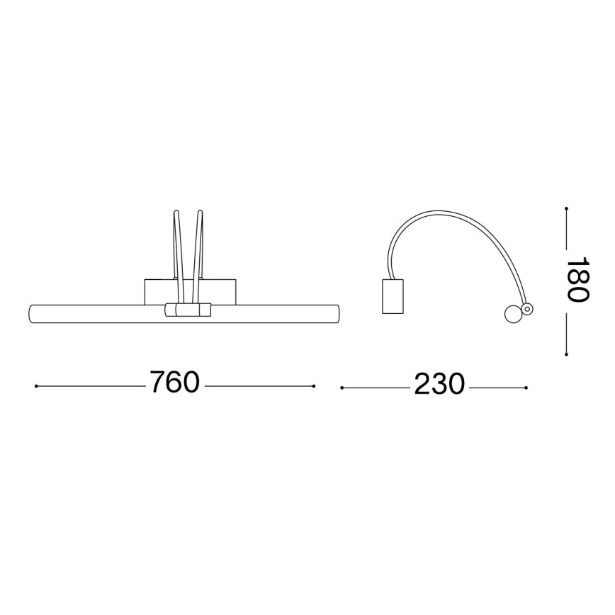 Ideal Lux - LED Obrazové svítidlo BOW LED/8W/230V 76 cm CRI 90 zlatá