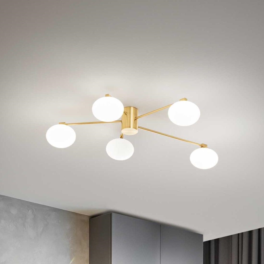 Ideal Lux - LED Přisazený lustr HERMES 5xG9/3W/230V pr. 90 cm zlatá