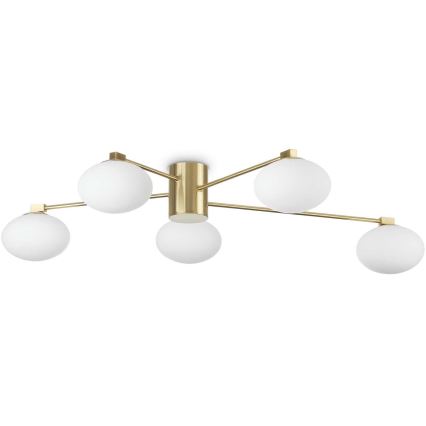 Ideal Lux - LED Přisazený lustr HERMES 5xG9/3W/230V pr. 90 cm zlatá