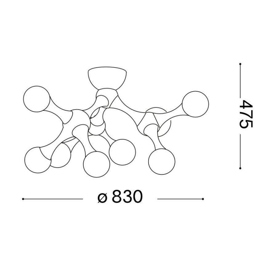 Ideal Lux - LED Přisazený lustr NODINO 9xG9/3W/230V pr. 83 cm lesklý chrom/bílá