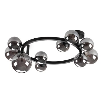 Ideal Lux - LED Přisazený lustr PERLAGE 10xG9/3W/230V pr. 70 cm černá/kouřová černá