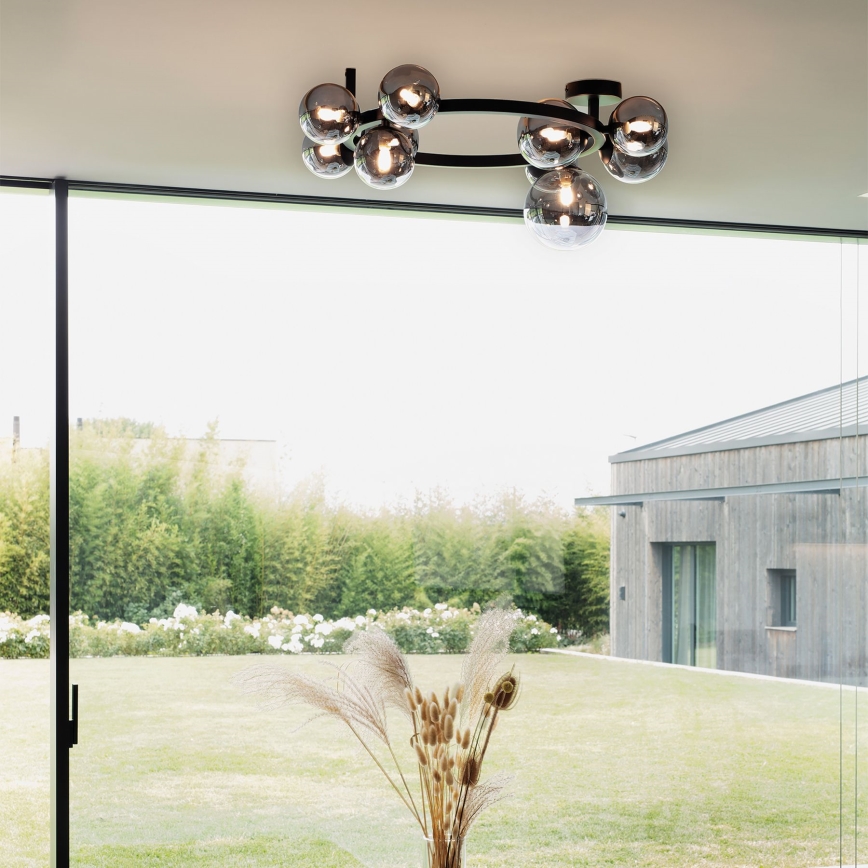 Ideal Lux - LED Přisazený lustr PERLAGE 10xG9/3W/230V pr. 70 cm černá/kouřová