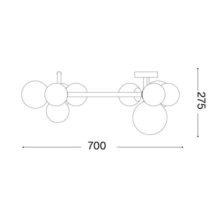 Ideal Lux - LED Přisazený lustr PERLAGE 10xG9/3W/230V pr. 70 cm zlatá/bílá