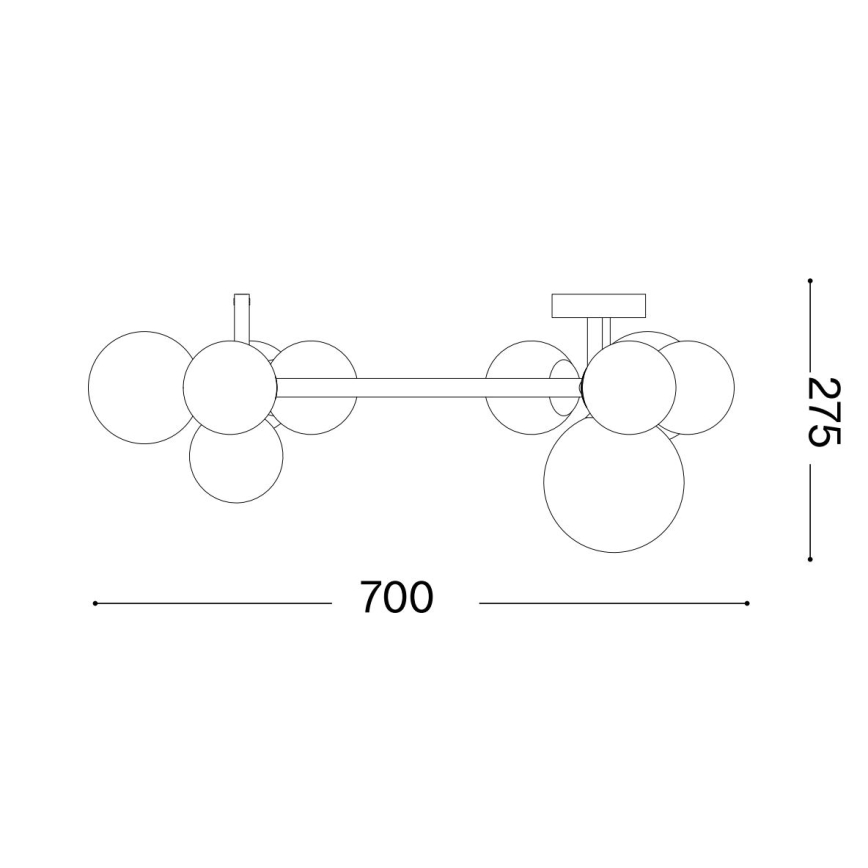 Ideal Lux - LED Přisazený lustr PERLAGE 10xG9/3W/230V pr. 70 cm zlatá/bílá
