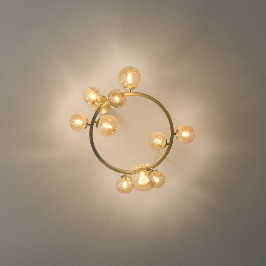 Ideal Lux - LED Přisazený lustr PERLAGE 10xG9/3W/230V pr. 70 cm zlatá/kouřová béžová