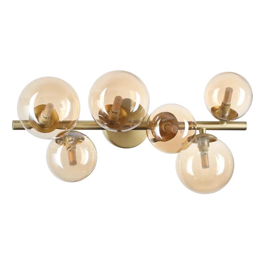 Ideal Lux - LED Přisazený lustr PERLAGE 6xG9/3W/230V 49 cm zlatá/kouřová