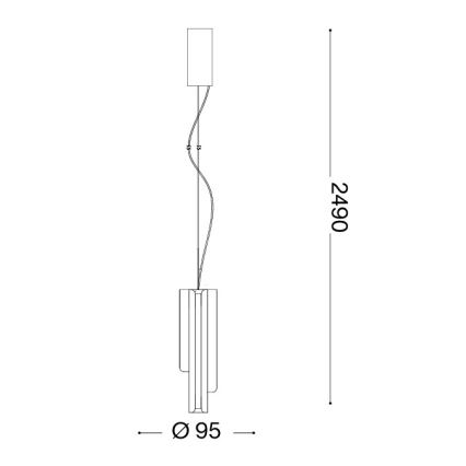 Ideal Lux - LED Stmívatelný lustr na lanku DORICA 3xLED/9W/230V CRI 90 pr. 9,5 cm černá