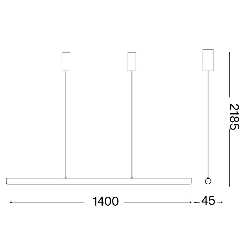 Ideal Lux - LED Stmívatelný lustr na lanku DORICA LED/35W/230V CRI 90 140 cm šedá