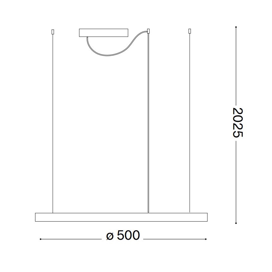 Ideal Lux - LED Stmívatelný lustr na lanku ORACLE SLIM LED/28W/230V 4000K pr. 50 cm CRI 90 bílá