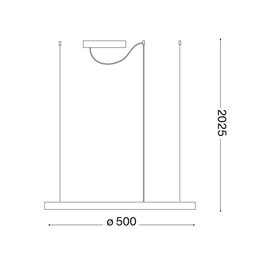 Ideal Lux - LED Stmívatelný lustr na lanku ORACLE SLIM LED/28W/230V 4000K pr. 50 cm CRI 90 černá