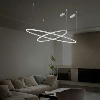 Ideal Lux - LED Stmívatelný lustr na lanku ORACLE SLIM LED/40W/230V 4000K pr. 70 cm CRI 90 bílá