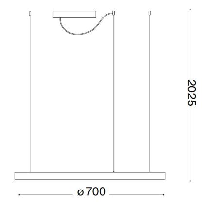 Ideal Lux - LED Stmívatelný lustr na lanku ORACLE SLIM LED/40W/230V 4000K pr. 70 cm CRI 90 bílá